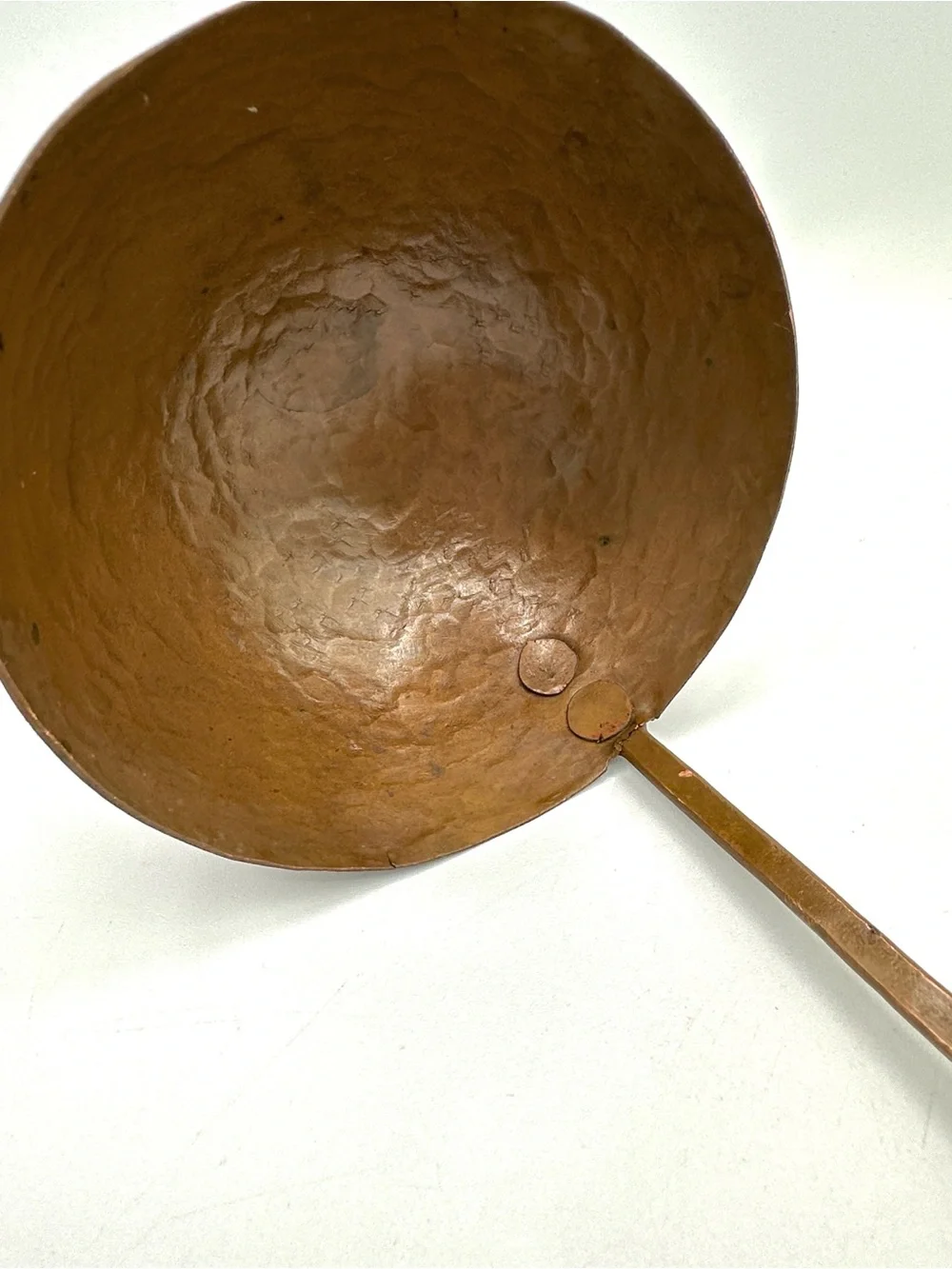 Solid Hammered Copper Ladle. 12”